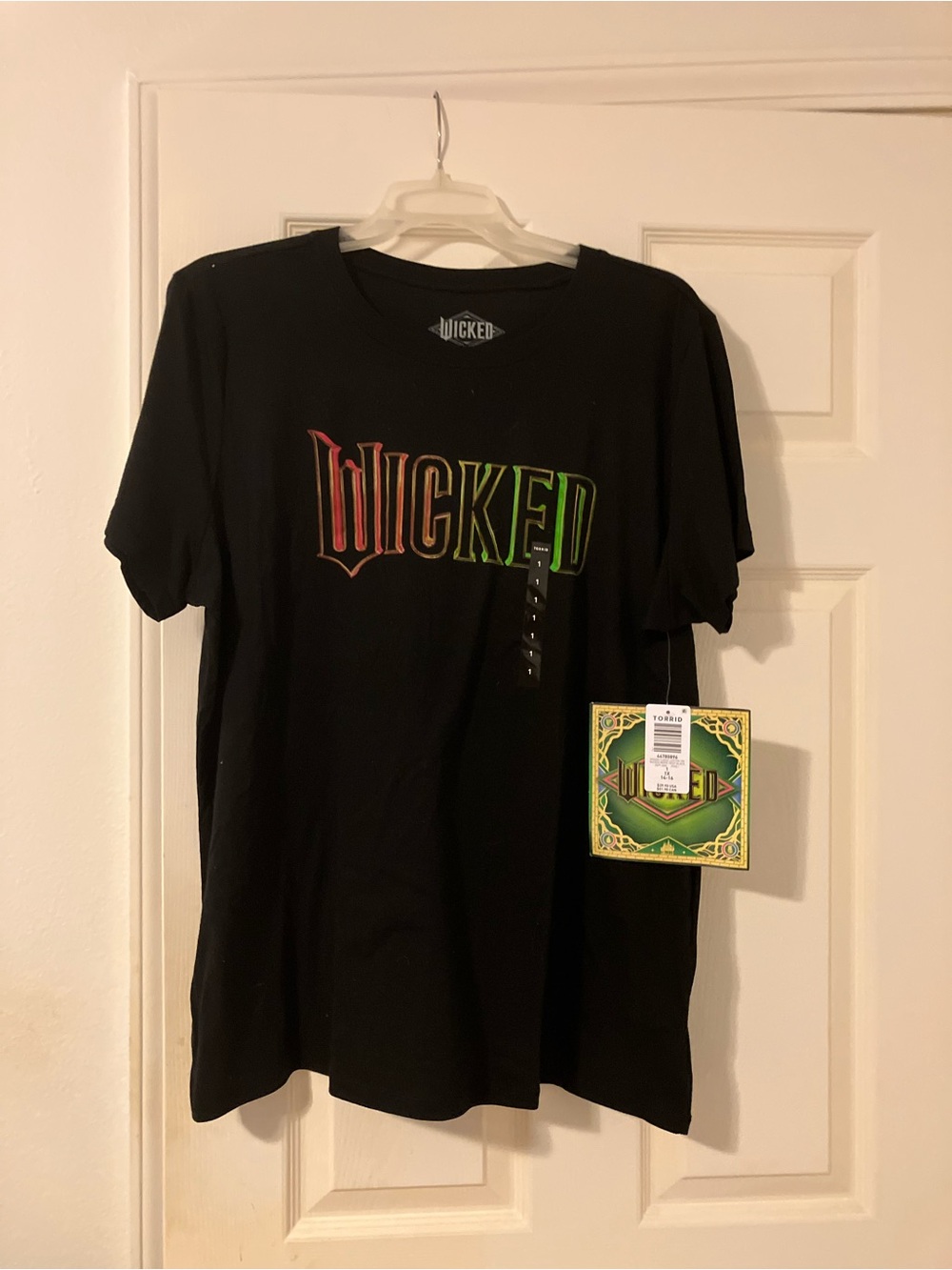torrid Black Short Sleeve Tee with Red-to-Green Gradient 'WICKED' Logo